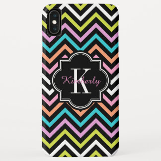 Colourful Modern Chevron Black Monogram Case-Mate iPhone Case