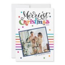 Colourful Modern Christmas Family Photo Holiday Ca