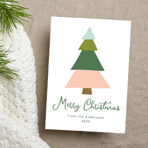 Colourful Modern Christmas Tree Non-Photo Holiday Card
