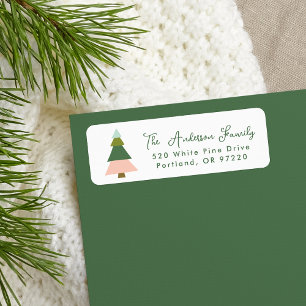 Colourful Modern Christmas Tree Return Address