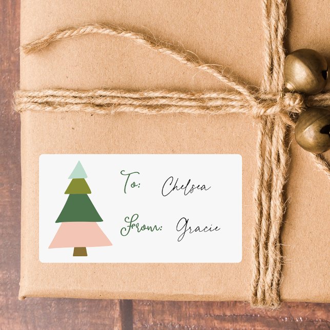 Colourful Modern Christmas Tree To From Label (Creator Uploaded)