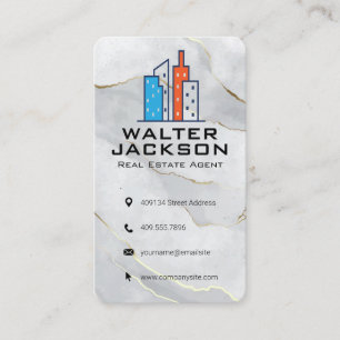 Colourful Modern City Logo Real Estate Business Card