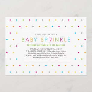 Colourful Modern Clean Neutral Baby Sprinkle Invit Invitation