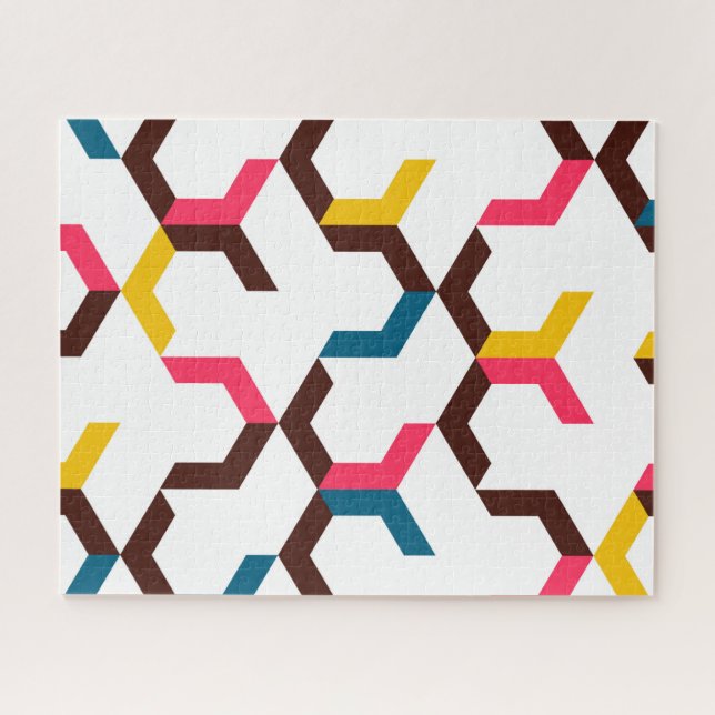Colourful, modern, cool trendy chevron arrow jigsaw puzzle (Horizontal)