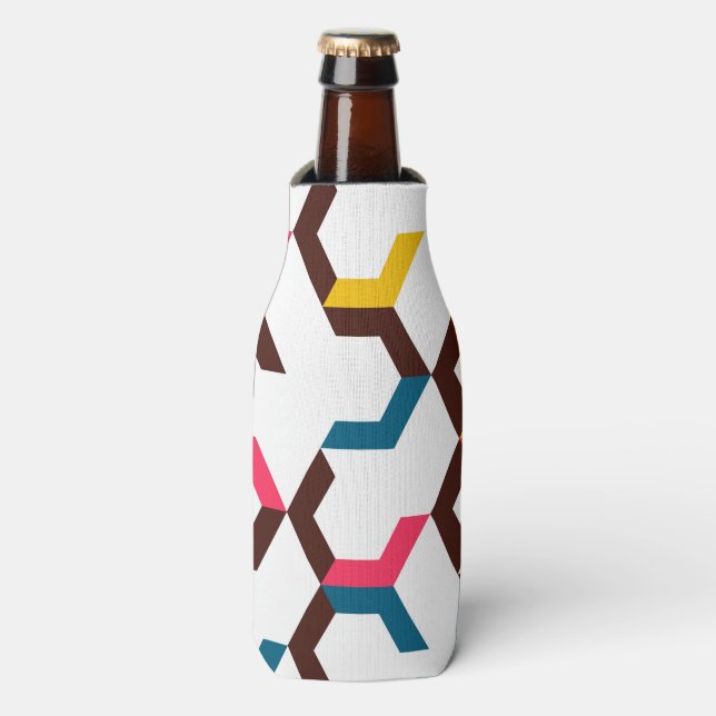 Colourful, modern, cool trendy chevron arrow shape bottle cooler (Bottle Front)