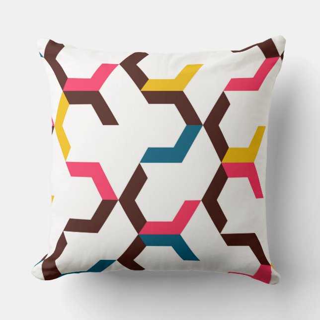 Colourful, modern, cool trendy chevron arrow shape cushion (Front)