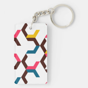 Colourful, modern, cool trendy chevron arrow shape key ring