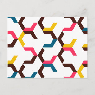 Colourful, modern, cool trendy chevron arrow shape postcard