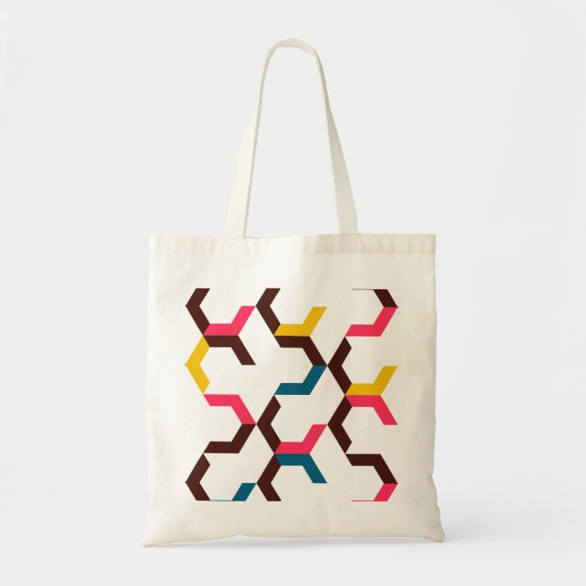 Colourful, modern, cool trendy chevron arrow shape tote bag (Front)