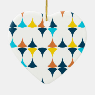 Colourful, modern, cool, trendy geometric shapes ceramic tree decoration