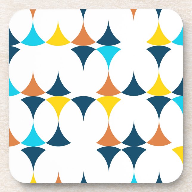 Colourful, modern, cool, trendy geometric shapes coaster (Front)