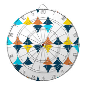 Colourful, modern, cool, trendy geometric shapes dartboard