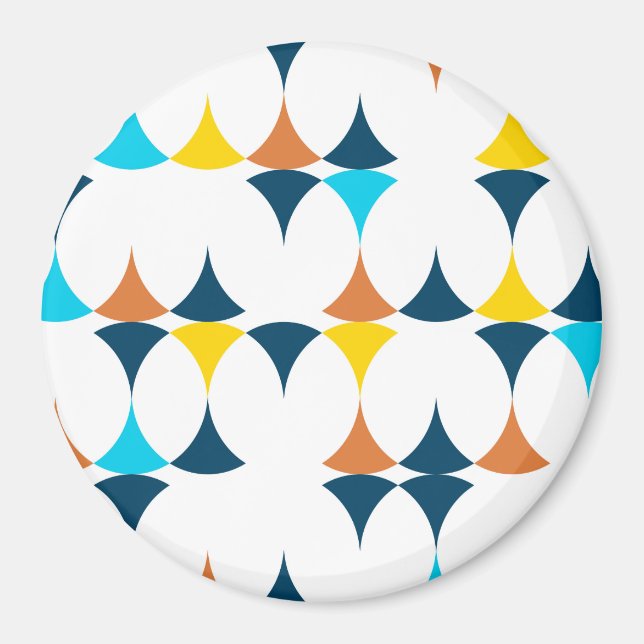 Colourful, modern, cool, trendy geometric shapes magnet (Front)
