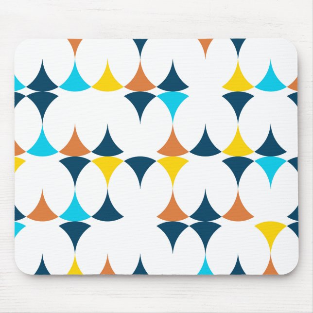 Colourful, modern, cool, trendy geometric shapes mouse pad (Front)