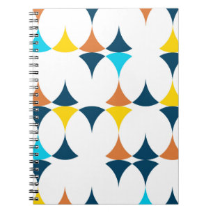 Colourful, modern, cool, trendy geometric shapes notebook