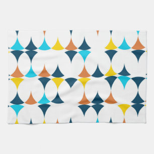 Colourful, modern, cool, trendy geometric shapes tea towel
