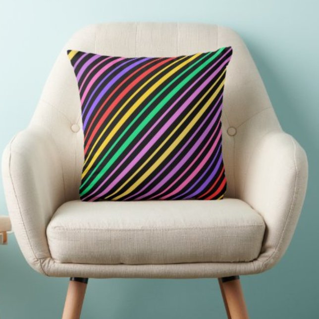 Colourful Modern Cute Stripes Pattern          Cushion (Creator Uploaded)