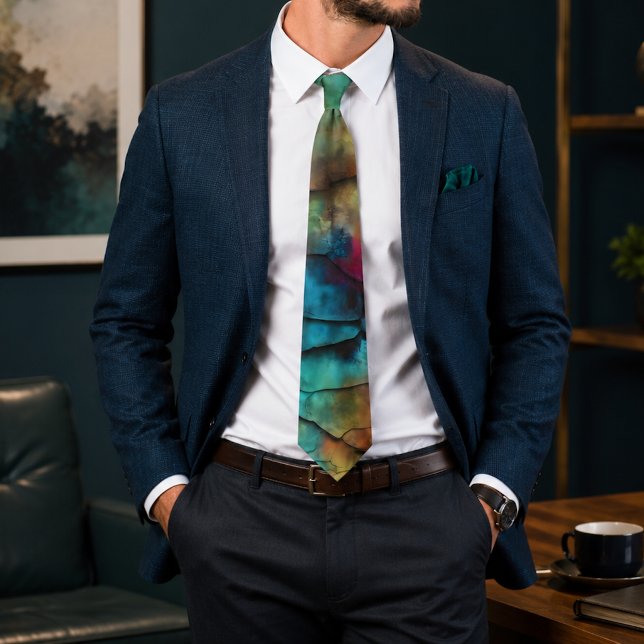 Colourful Modern Distressed Abstract  Tie (Creator Uploaded)