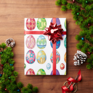 Colourful Modern Easter Eggs Pattern   Holidays Wrapping Paper