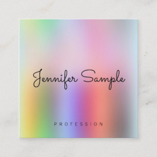 Colourful Modern Elegant Template Typography Scrip Square Business Card