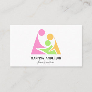 Colourful Modern Family Support Logo Simple Business Card