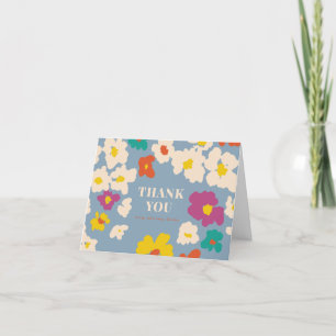 Colourful Modern Floral Personal Thank You Card