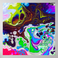 Colourful Modern Fluid Art Pour Painting Cells