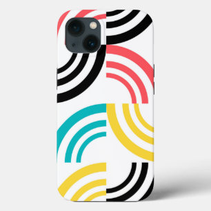 Colourful, modern, fun, cheerful geometric graphic iPhone 13 case