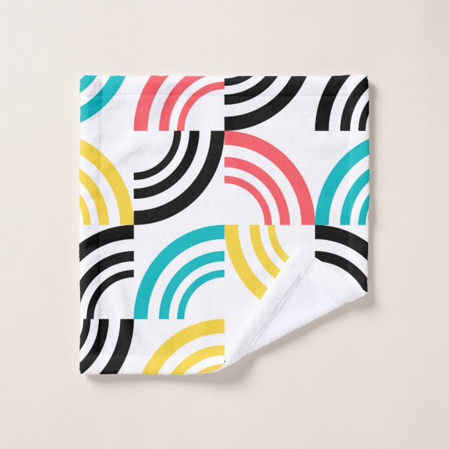 Colourful, modern, fun, cheerful geometric graphic wash cloth (Wash Cloth)