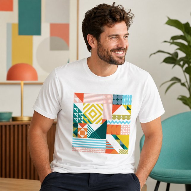 Colourful Modern Geometric Abstract Pattern  T-Shirt (Creator Uploaded)