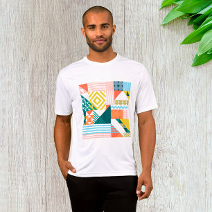 Colourful Modern Geometric Abstract Pattern  T-Shirt