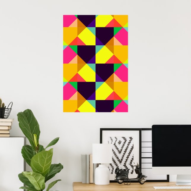 Colourful Modern Geometric Abstract  Poster (Home Office)