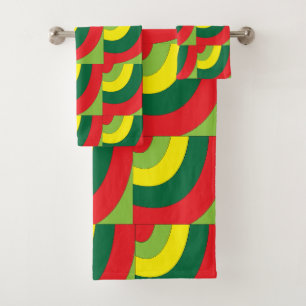 Colourful Modern Geometric Arch Pattern  Bath Towel Set