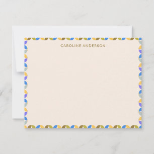 Colourful Modern Geometric Border Personalised Nam Card