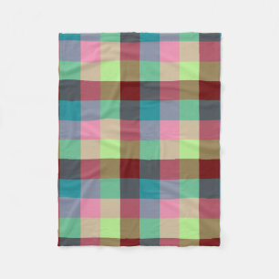 Colourful modern geometric chequered seamless patt fleece blanket