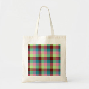 Colourful modern geometric chequered seamless patt tote bag