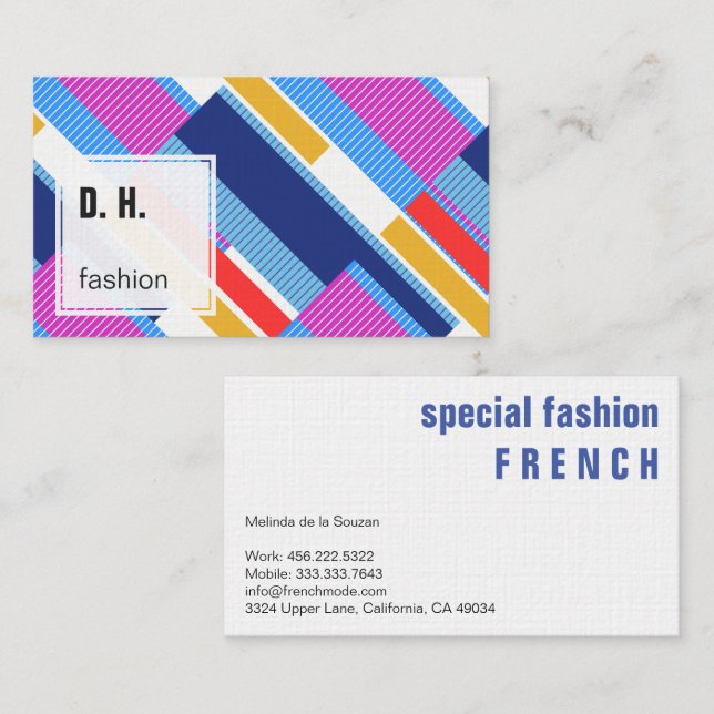 Colourful Modern Geometric Design Business Card (Front/Back)