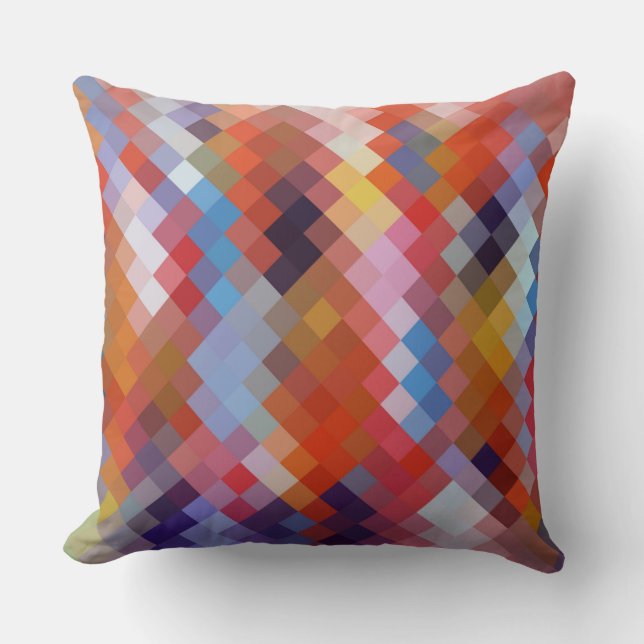 Colourful Modern Geometric Diamond Pattern #11 Cushion (Front)