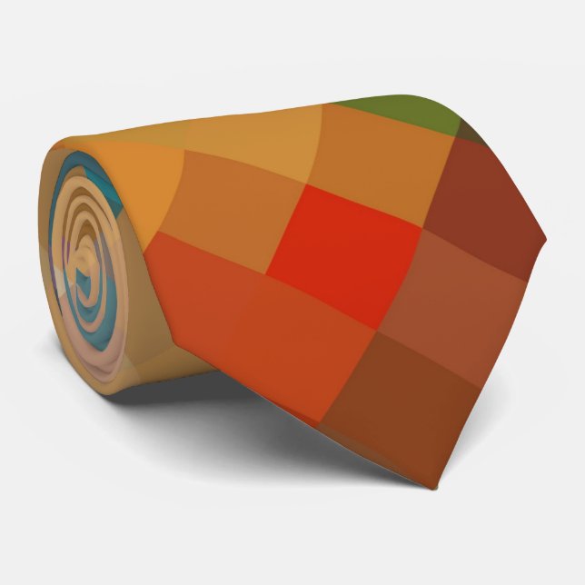 Colourful Modern Geometric Diamond Pattern #19 Tie (Rolled)