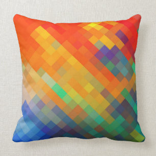 Colourful Modern Geometric Diamond Pattern #20 Cushion