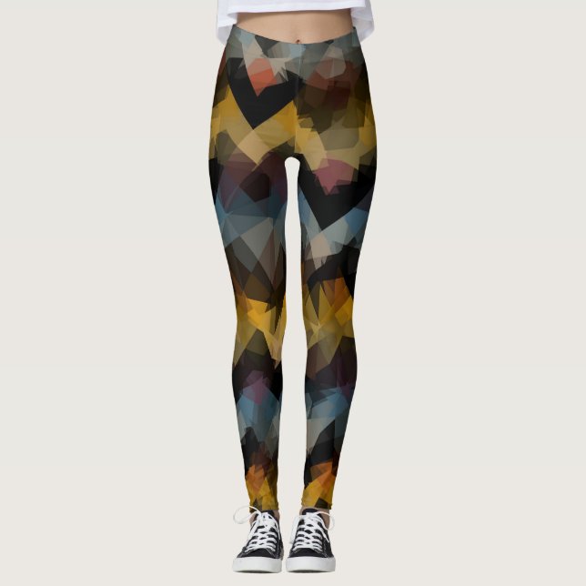 Colourful Modern Geometric Pattern #20 Leggings (Front)