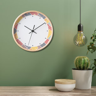 Colourful Modern Geometric Pattern Square Clock