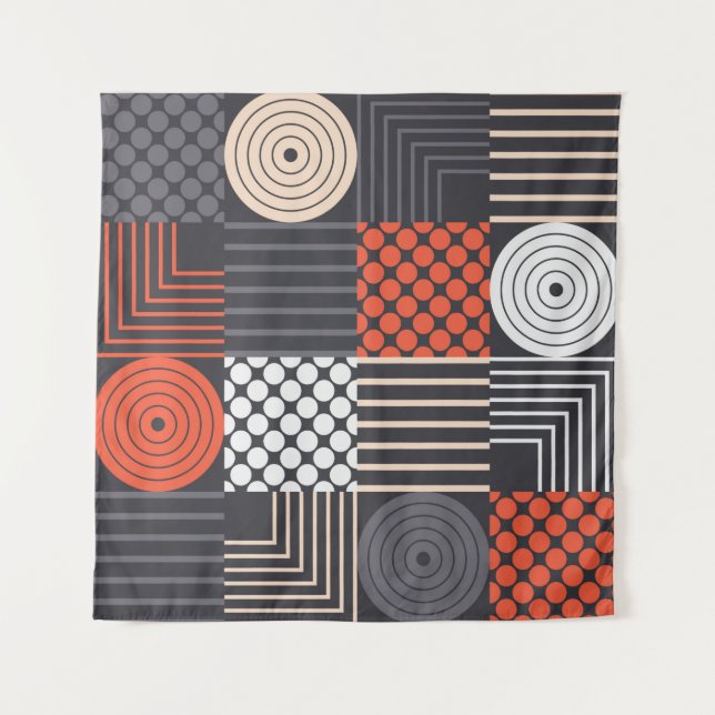 Colourful modern geometric seamless pattern tapestry (Front)