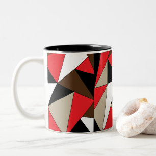 Colourful Modern Geometric Shapes Two-Tone Coffee Mug