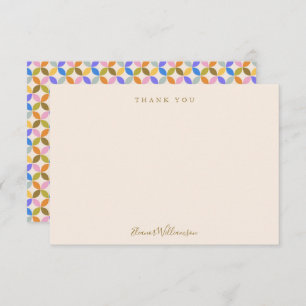Colourful Modern Geometric Shower Personalised Thank You Card