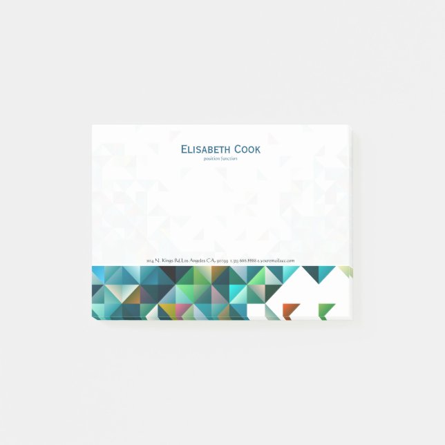 Colourful Modern Geometric Triangles Post-it Notes (Front)