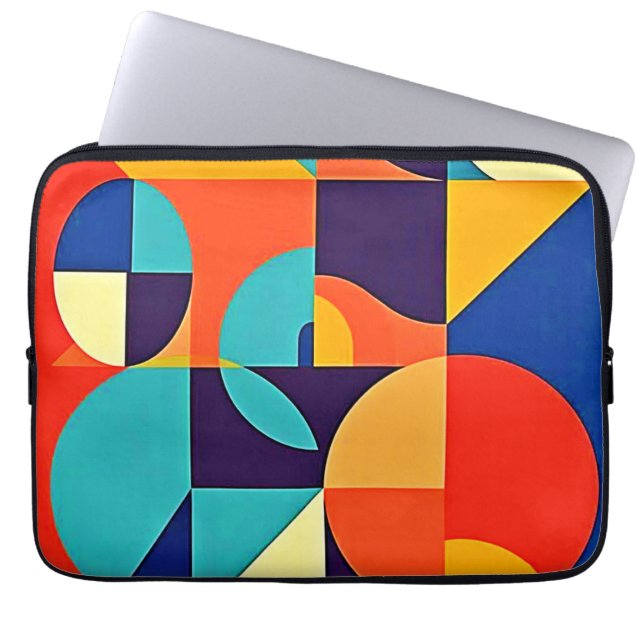Colourful Modern Geometry Laptop Sleeve (Front)