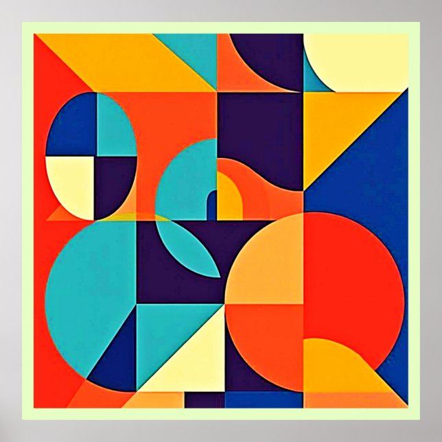 Colourful Modern Geometry Poster (Front)