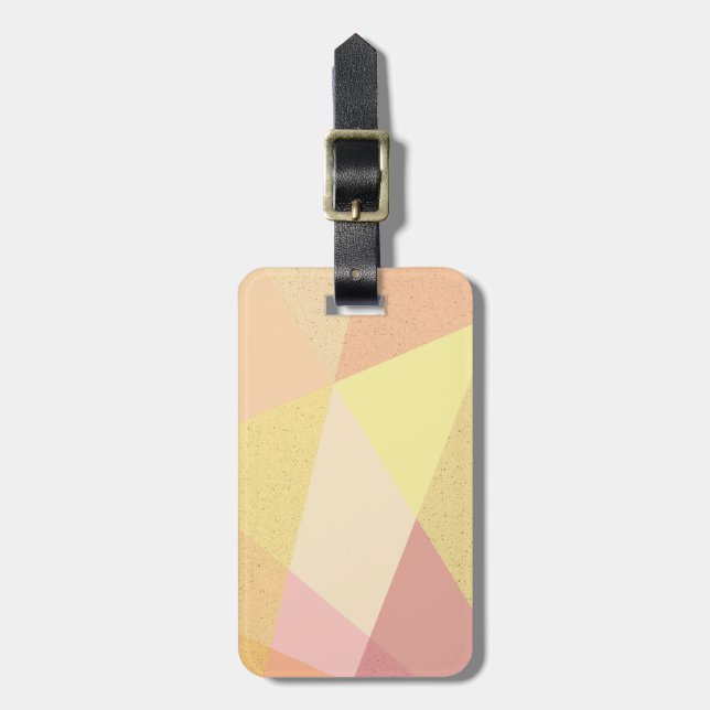 Colourful modern geometry with splatters luggage tag (Front Vertical)