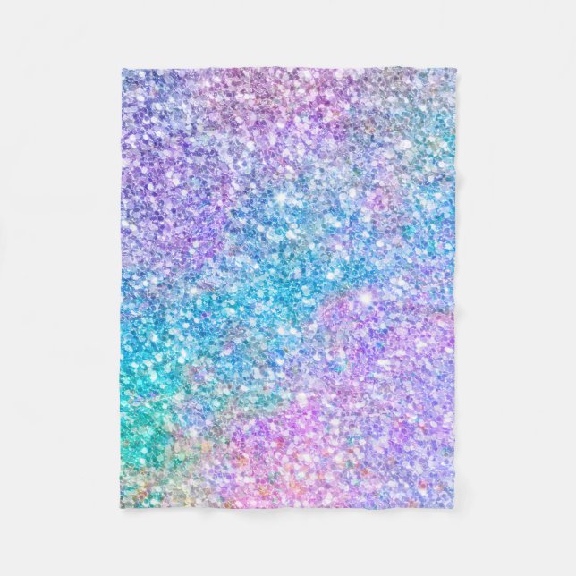 Colourful Modern Glitter Texture Fleece Blanket (Front)